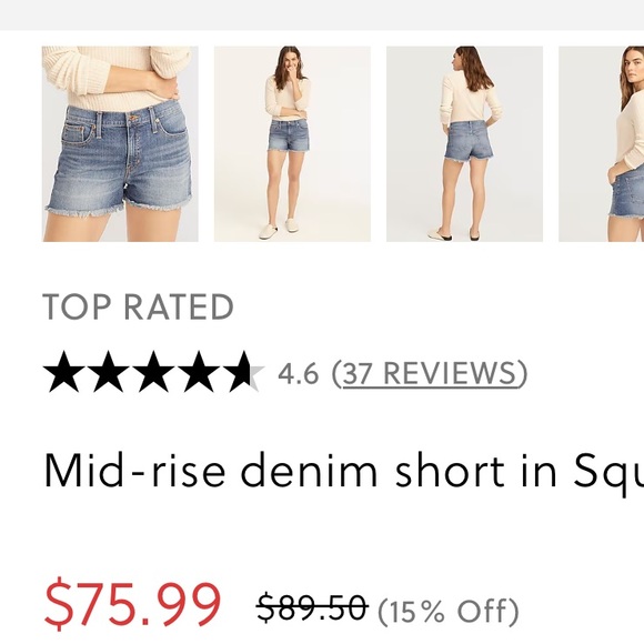 J. Crew Mid-rise denim short in dark wash - Picture 2 of 11